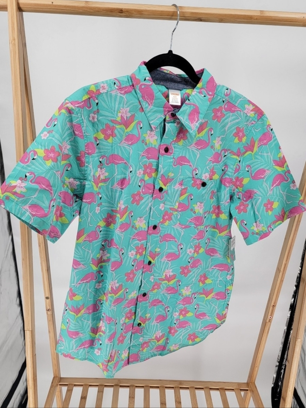 NWT Gymboree Tropical Paradise Summer Flamingo Button Up M